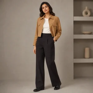 Camel Cropped Utility Jacket - Main view
