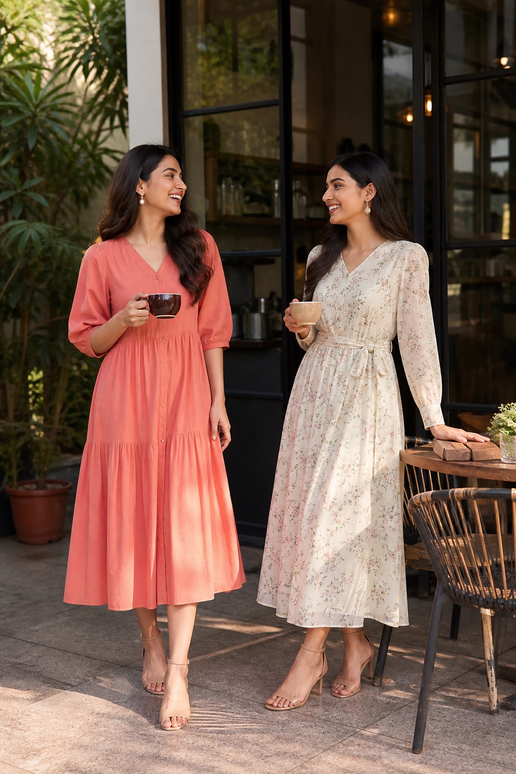 Ivory Floral Day Dress