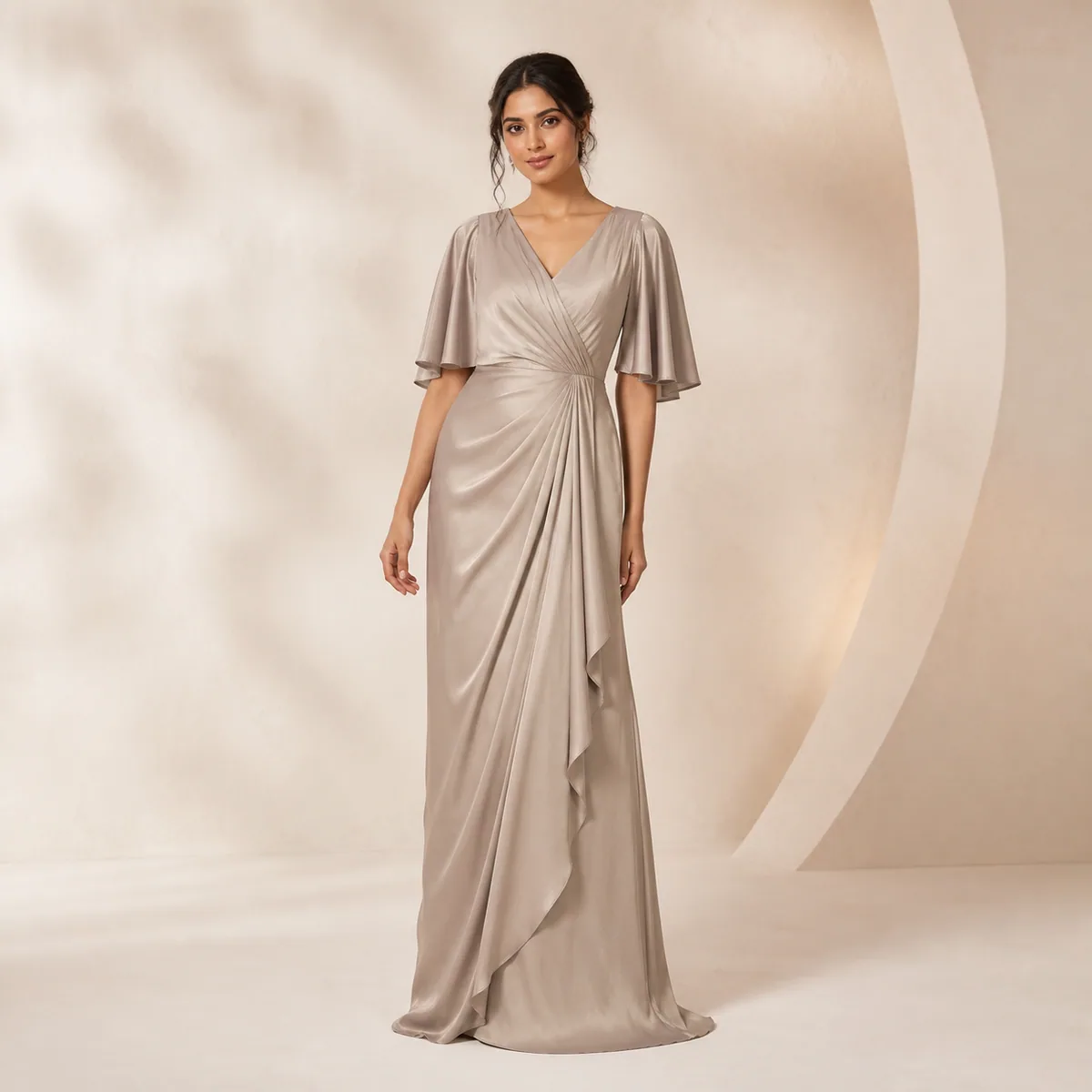Premium Draped Occasion Gown - Main view