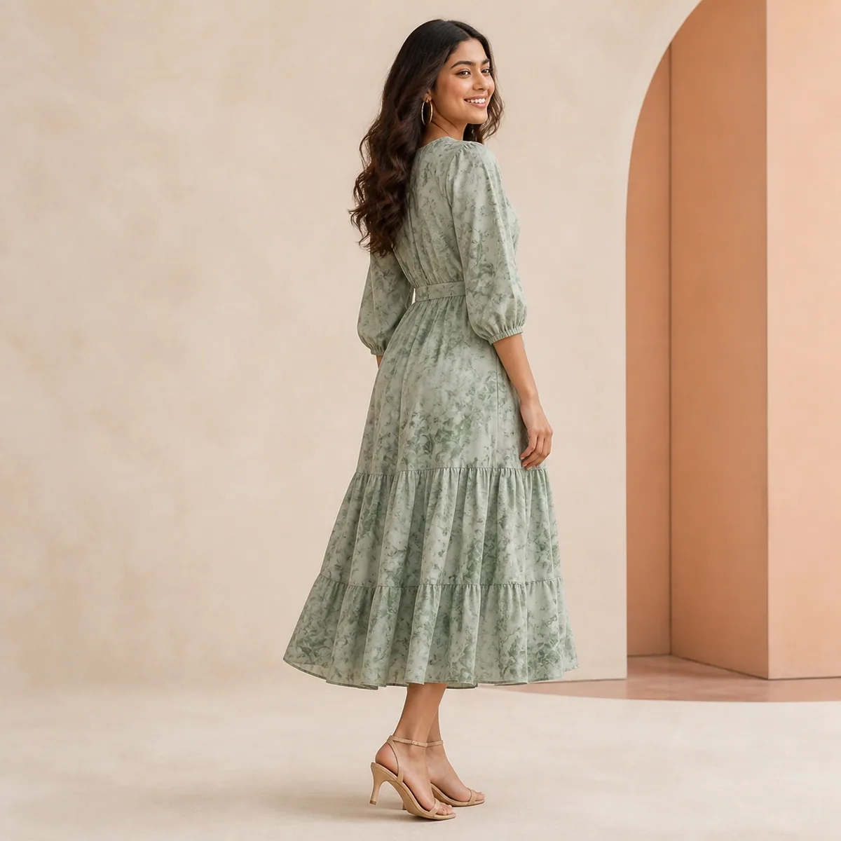 Sage Tiered Weekend Dress - Second view