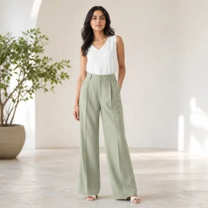Sage Wide-Leg Trousers - Main view