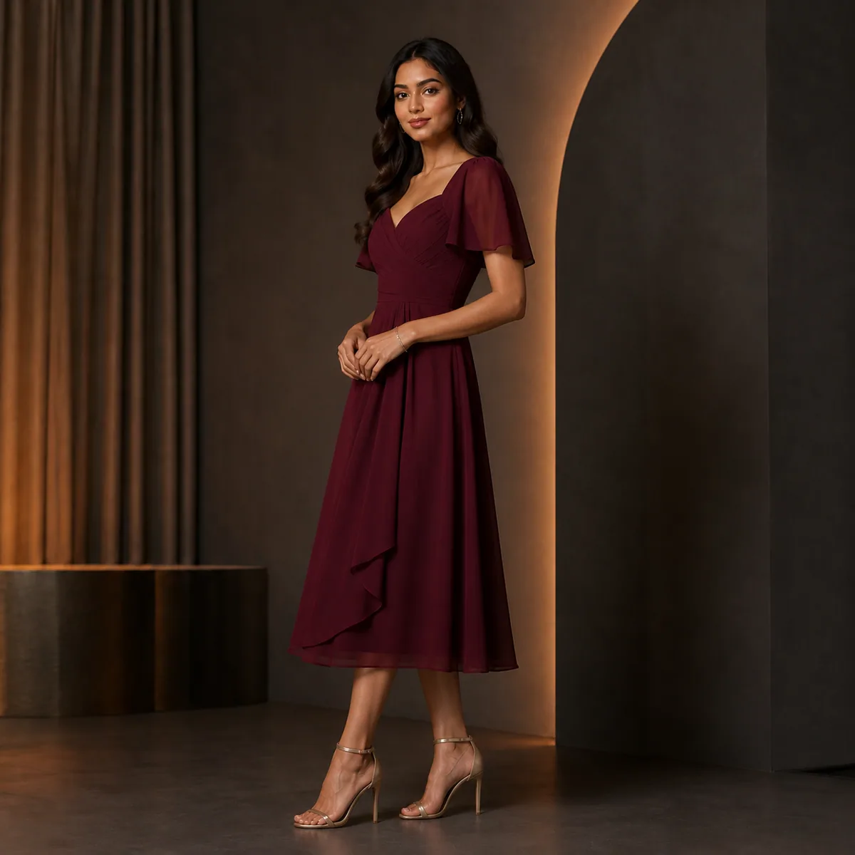 Wine Evening Midi Dress - Second view